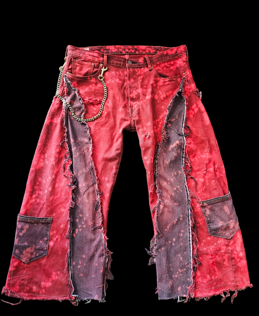 Custom (Vintage Red) Flare jeans