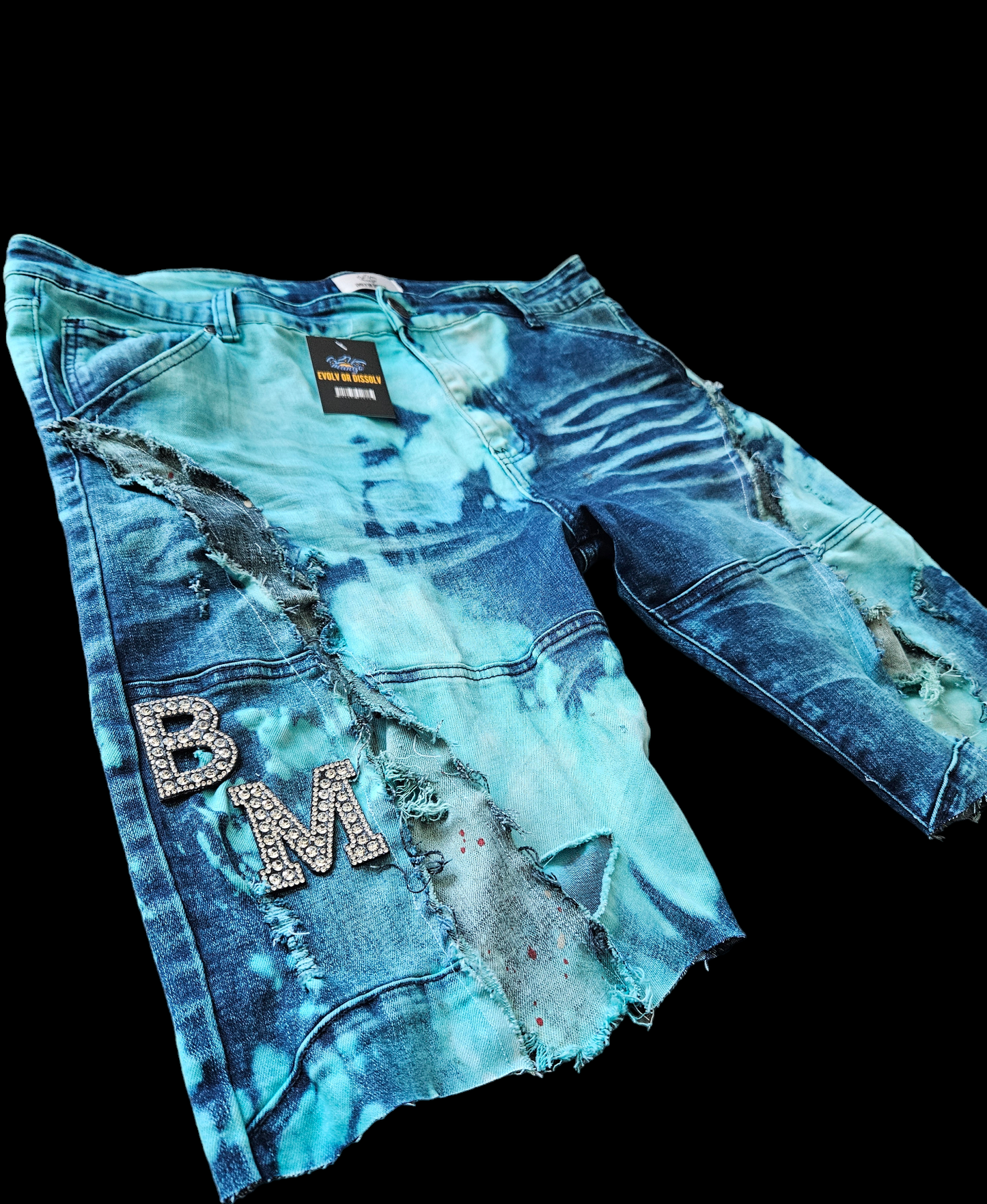 Custom "Blue Lagoon" Denim Shorts